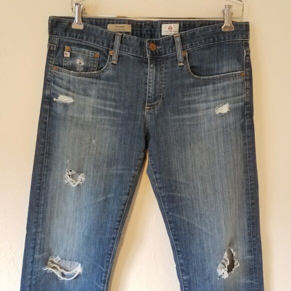 AG Adriano Goldschmied Jeans The Tomboy Relaxed Straight Size 29 Distressed Mid - Picture 3 of 9